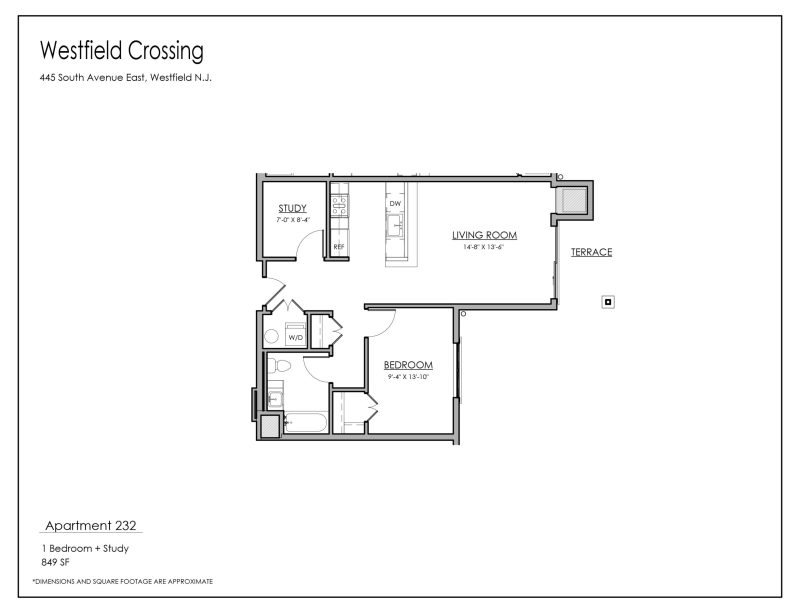 445 South Ave One Bedroom and Study