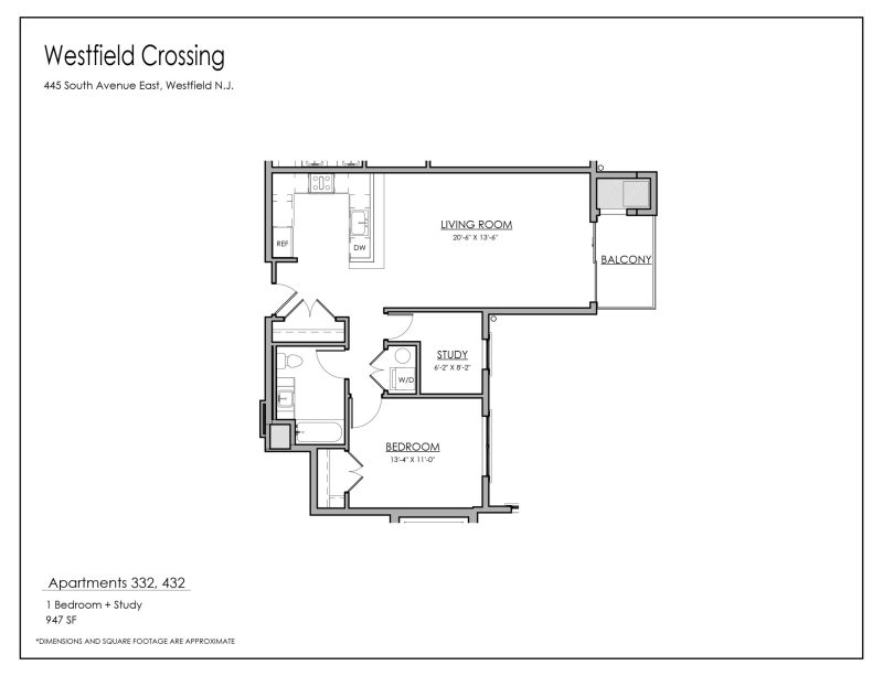 445 South Ave One Bedroom and Study