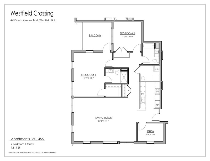 445 South Ave Two Bedroom and Study