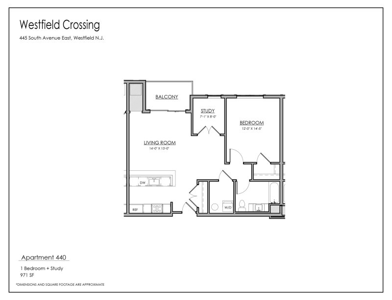 445 South Ave One Bedroom and Study